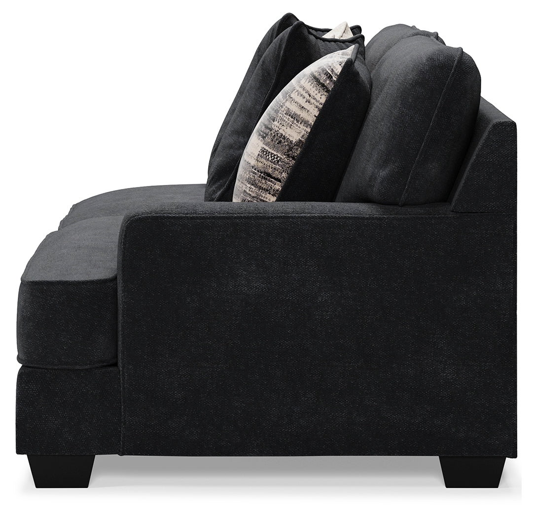 Lavernett 4-Piece Sectional with Ottoman in Charcoal - PKG014915