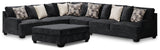 Lavernett 4-Piece Sectional with Ottoman in Charcoal - PKG014915