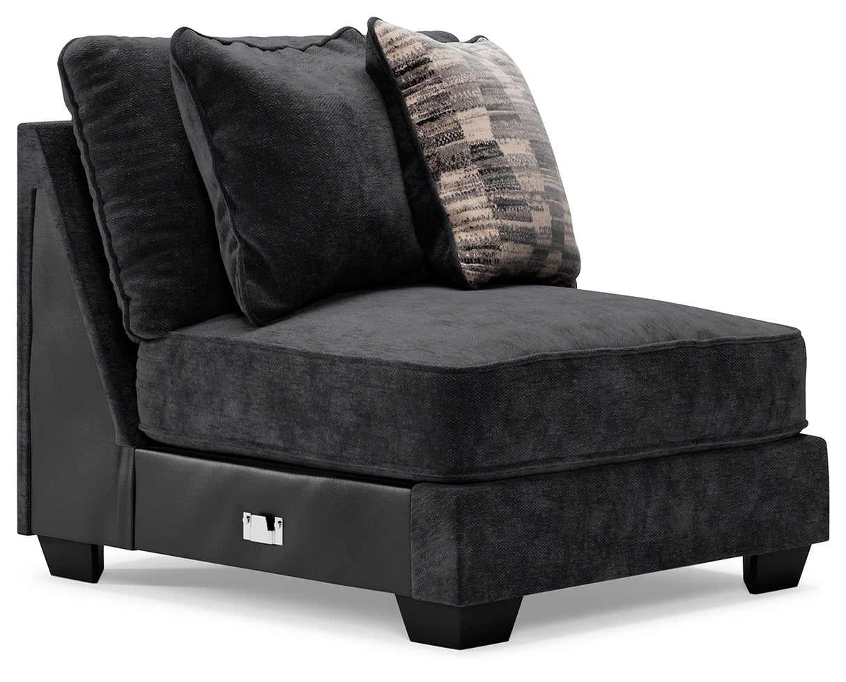 Lavernett 4-Piece Sectional with Ottoman in Charcoal - PKG014915