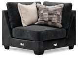 Lavernett 4-Piece Sectional with Ottoman in Charcoal - PKG014915