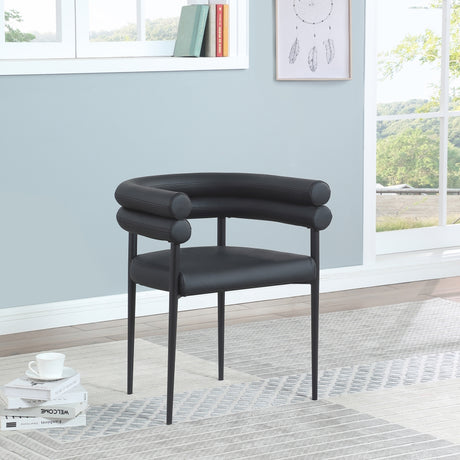 Lavina Vegan Leather Upholstered Accent Chair in Black, Set of 2 from Meridian - Luna Furniture