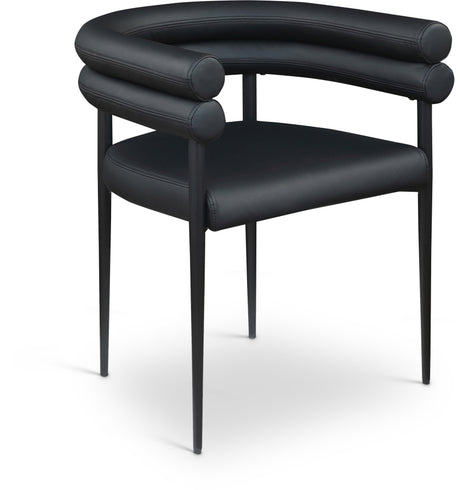 Lavina Vegan Leather Upholstered Accent Chair in Black, Set of 2 from Meridian - Luna Furniture