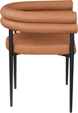 Lavina Vegan Leather Upholstered Accent Chair in Cognac, Set of 2 from Meridian - Luna Furniture