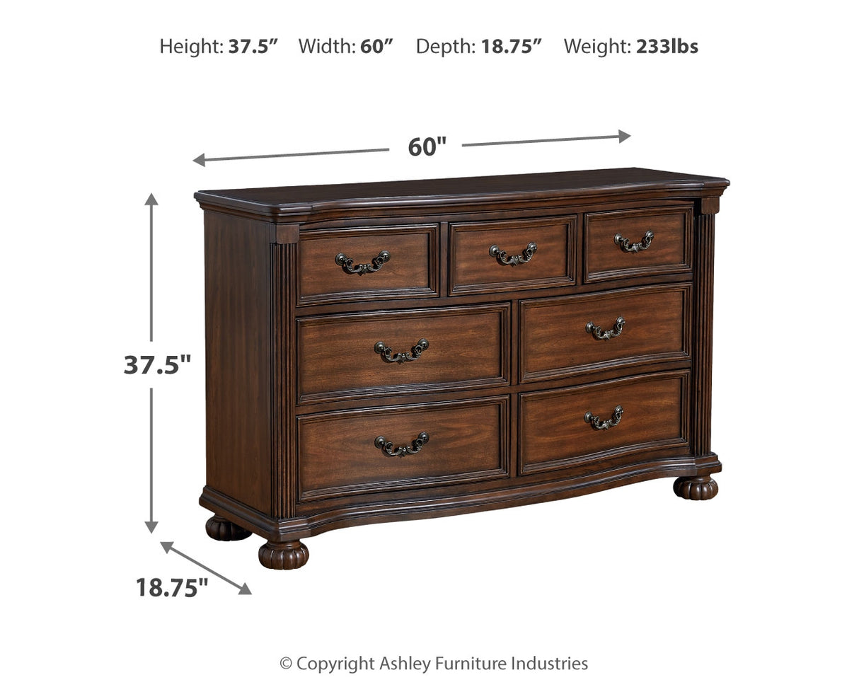 Lavinton California King Poster Bed with Dresser and Nightstand in Brown - PKG019221