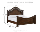 Lavinton California King Poster Bed with Dresser and Nightstand in Brown - PKG019221