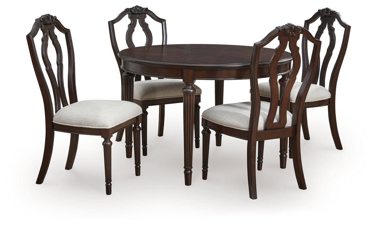 Lavinton Dining Table and 4 Chairs in Brown - PKG021770