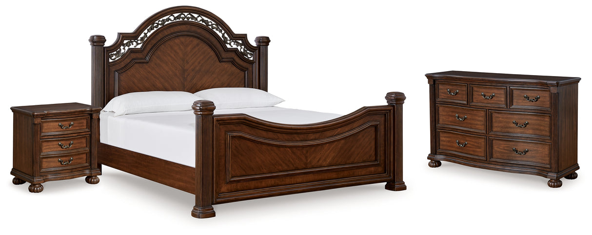 Lavinton King Panel Bed with Dresser and Nightstand in Brown - PKG019220