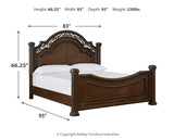 Lavinton King Poster Bed with Dresser in Brown - PKG016862