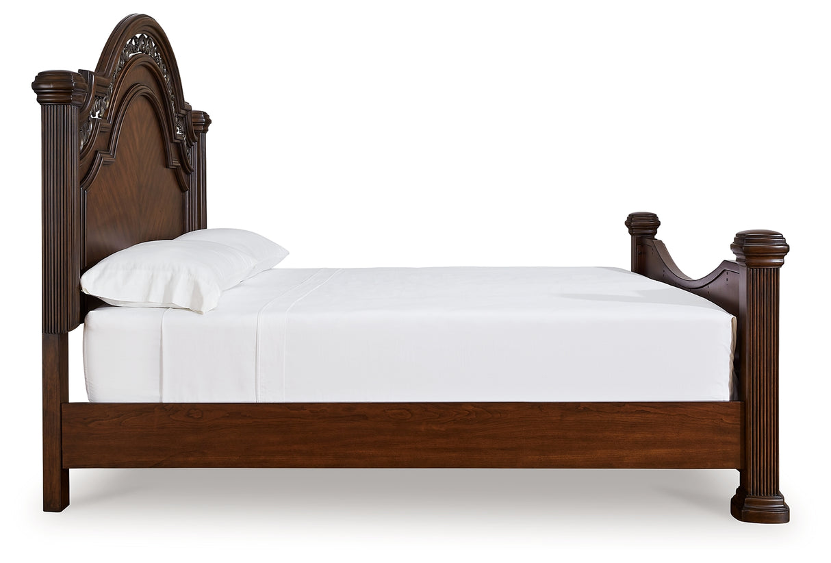 Lavinton King Poster Bed with Dresser in Brown - PKG016862