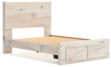 Lawroy Full Panel Storage Bed with Mirrored Dresser and Nightstand in Light Natural from Ashley - Luna Furniture