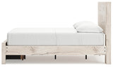 Lawroy Full Panel Storage Bed with Mirrored Dresser and Nightstand in Light Natural from Ashley - Luna Furniture