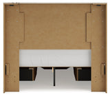 Lawroy Full Panel Storage Bed with Mirrored Dresser and Nightstand in Light Natural from Ashley - Luna Furniture