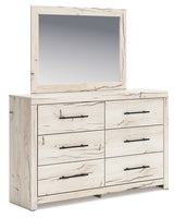 Lawroy Full Panel Storage Bed with Mirrored Dresser and Nightstand in Light Natural from Ashley - Luna Furniture