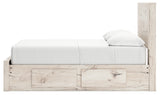 Lawroy Full Panel Storage Bed with Mirrored Dresser in Light Natural from Ashley - Luna Furniture