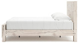 Lawroy King Panel Bed with Mirrored Dresser in Light Natural - PKG020185