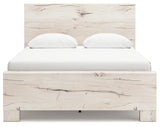 Lawroy Queen Panel Bed with Mirrored Dresser and Nightstand in Light Natural from Ashley - Luna Furniture