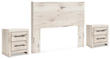 Lawroy Queen Panel Headboard with 2 Nightstands in Light Natural from Ashley - Luna Furniture