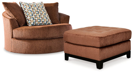 Laylabrook Chair and Ottoman in Spice - PKG016490