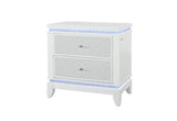 Alina White Nightstand With LED from Global USA - Luna Furniture