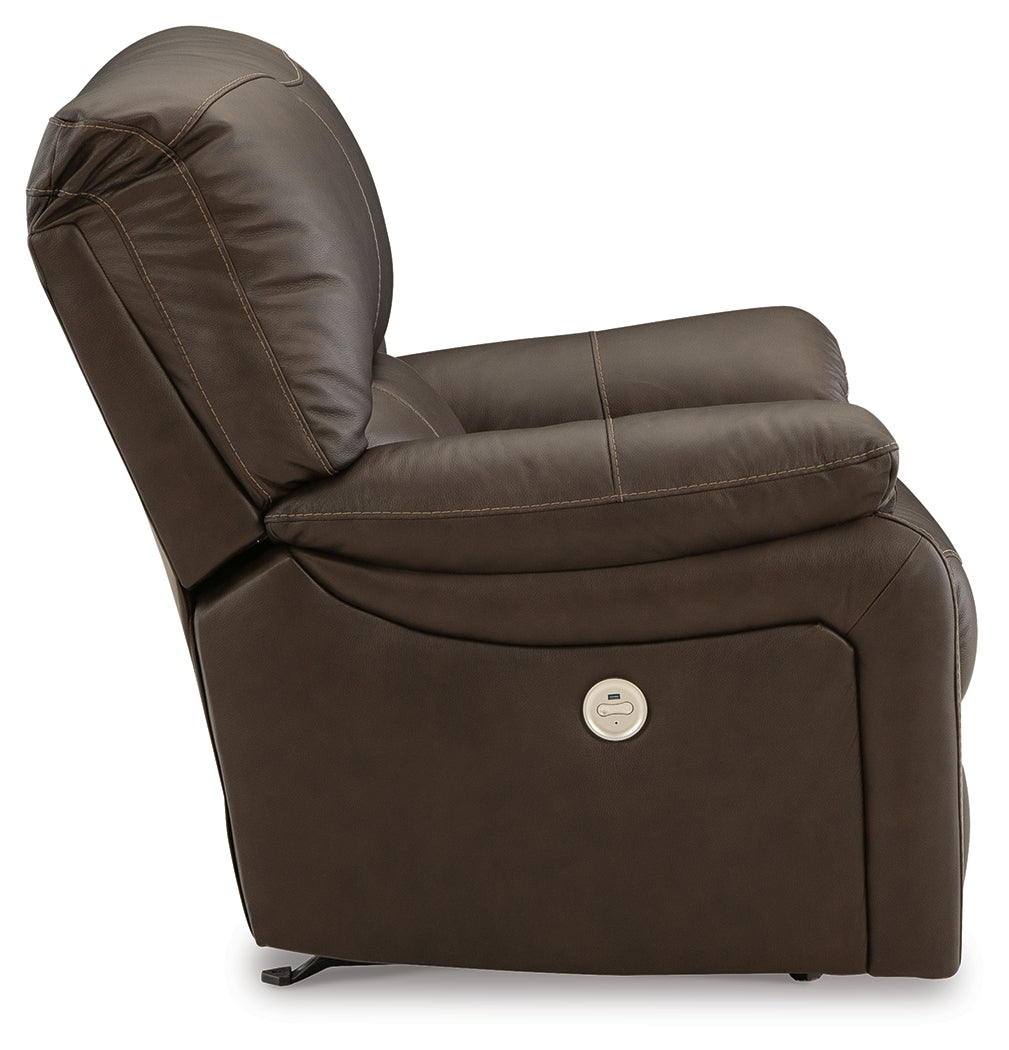 Leesworth Sofa, Loveseat and Recliner in Dark Brown - PKG015116