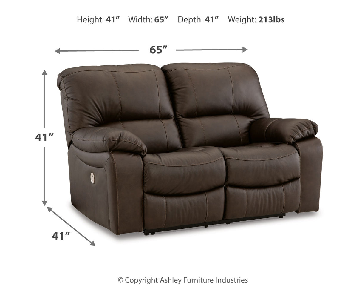 Leesworth Sofa, Loveseat and Recliner in Dark Brown - PKG015116