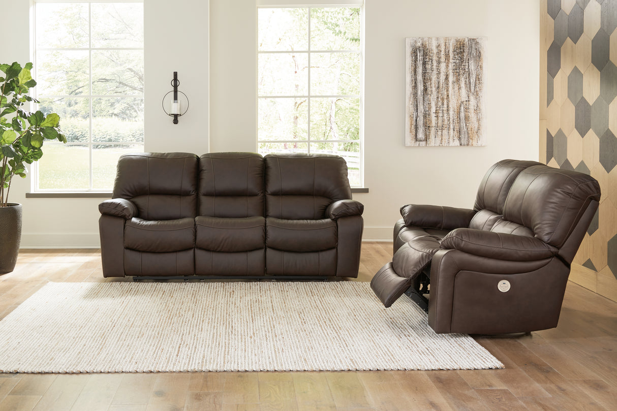 Leesworth Sofa, Loveseat and Recliner in Dark Brown - PKG015116