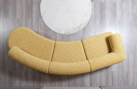 Lena Mustard Boucle 3-Piece Curved Sectional from Nova Furniture - Luna Furniture