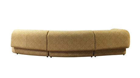 Lena Mustard Boucle 3-Piece Curved Sectional from Nova Furniture - Luna Furniture