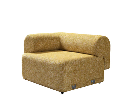 Lena Mustard Boucle 3-Piece Curved Sectional from Nova Furniture - Luna Furniture