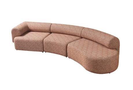 Lena Orange Boucle 3-Piece Curved Sectional from Nova Furniture - Luna Furniture