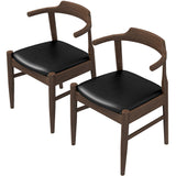 Leon Mid-Century Modern Leather Dining Chair (Set of 2) - DCH00603702