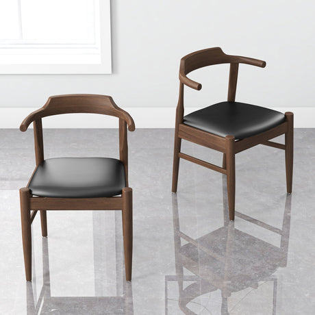 Leon Mid-Century Modern Leather Dining Chair (Set of 2) - DCH00603702