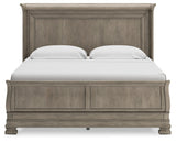 Lexorne California King Sleigh Bed with Mirrored Dresser and 2 Nightstands in Gray - PKG015693