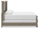 Lexorne California King Sleigh Bed with Mirrored Dresser and 2 Nightstands in Gray - PKG015693