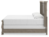 Lexorne California King Sleigh Bed with Mirrored Dresser and Nightstand in Gray - PKG015695