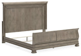 Lexorne King Sleigh Bed with Mirrored Dresser and 2 Nightstands in Gray - PKG015687