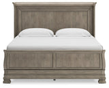 Lexorne King Sleigh Bed with Mirrored Dresser and 2 Nightstands in Gray - PKG015687