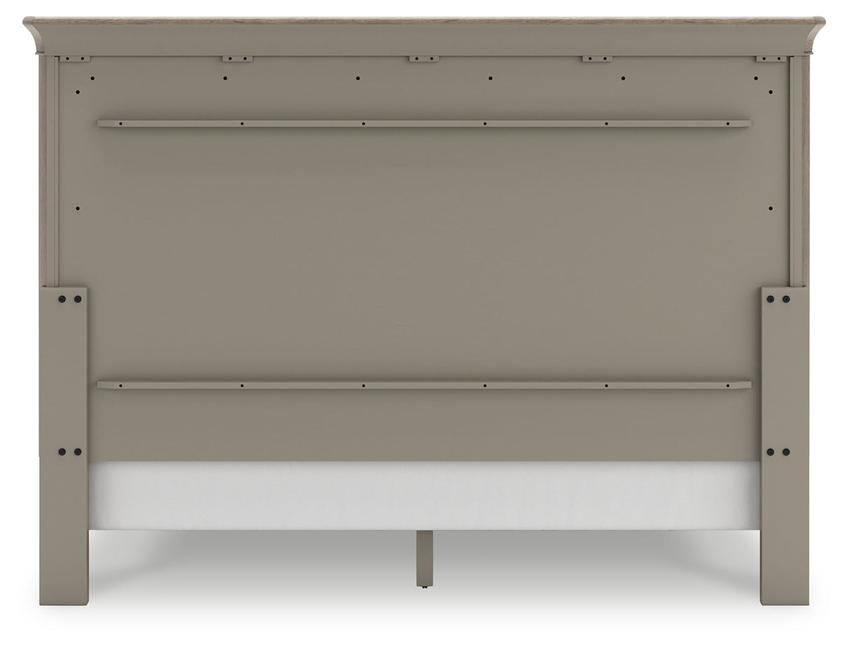 Lexorne King Sleigh Bed with Mirrored Dresser and Chest in Gray from Ashley - Luna Furniture