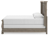 Lexorne Queen Sleigh Bed with Mirrored Dresser and Chest in Gray - PKG015684