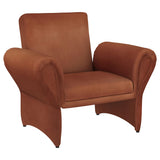 Liana Rust Orange Upholstered Roll Arm Accent Armchair from Coaster - Luna Furniture