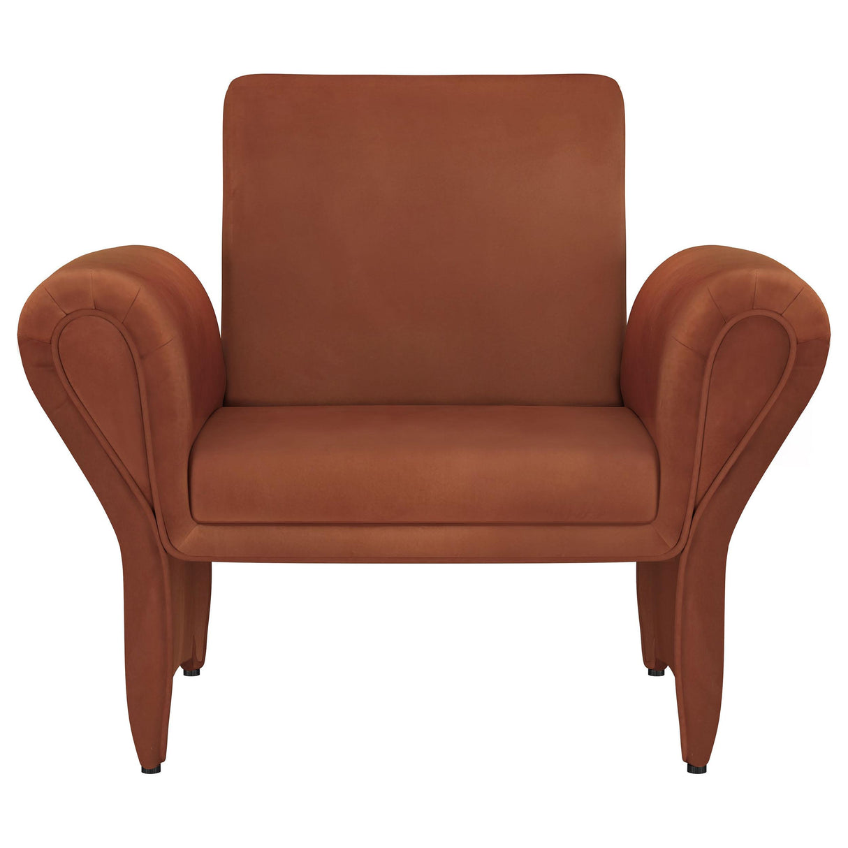 Liana Rust Orange Upholstered Roll Arm Accent Armchair from Coaster - Luna Furniture