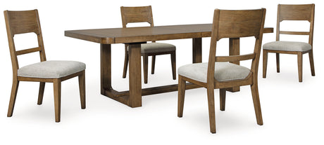 Light Brown Cabalynn Dining Table and 4 Chairs - PKG015571