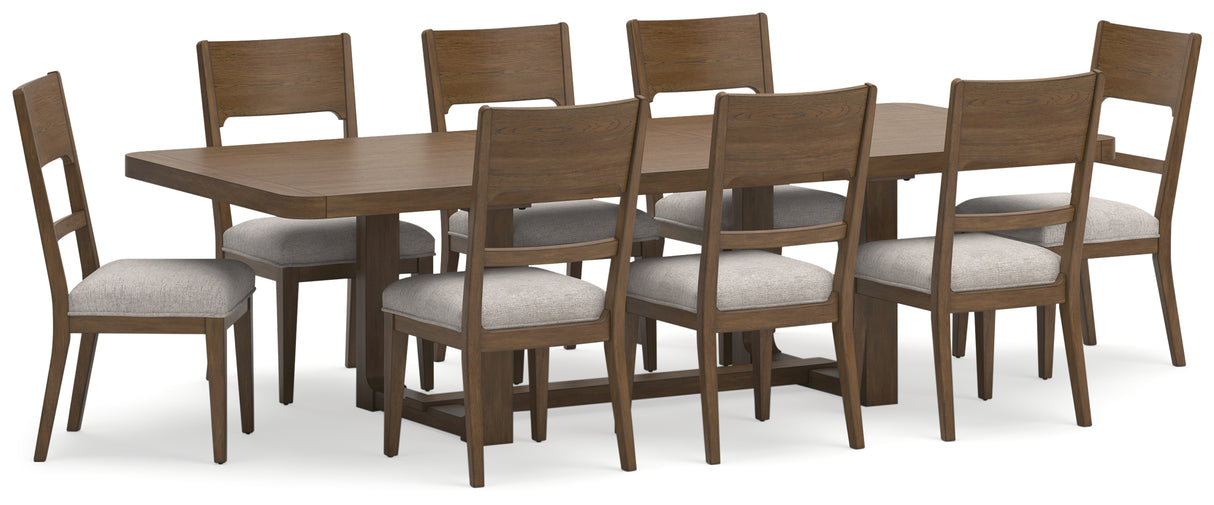 Light Brown Cabalynn Dining Table and 8 Chairs - PKG015573