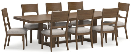 Light Brown Cabalynn Dining Table and 8 Chairs - PKG015573