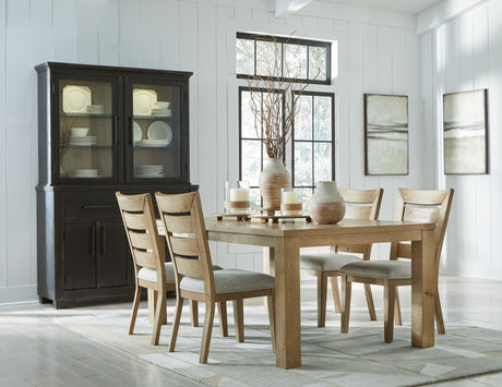 Light Brown Galliden Dining Table and 4 Chairs - PKG018637