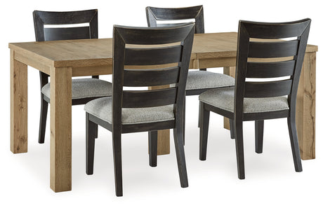 Light Brown Galliden Dining Table and 4 Chairs - PKG020136