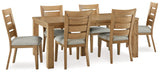 Light Brown Galliden Dining Table and 6 Chairs - PKG018638