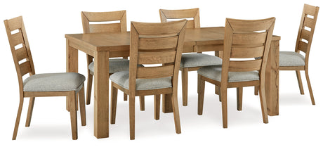 Light Brown Galliden Dining Table and 6 Chairs - PKG018638