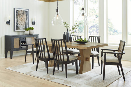 Light Brown Galliden Dining Table and 6 Chairs with Storage - PKG017106