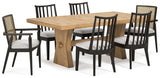 Light Brown Galliden Dining Table and 6 Chairs with Storage - PKG017106